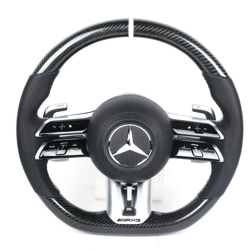 Steering Wheel For Mercedes Benz W206 W214 C / E Class Carbon Fiber
